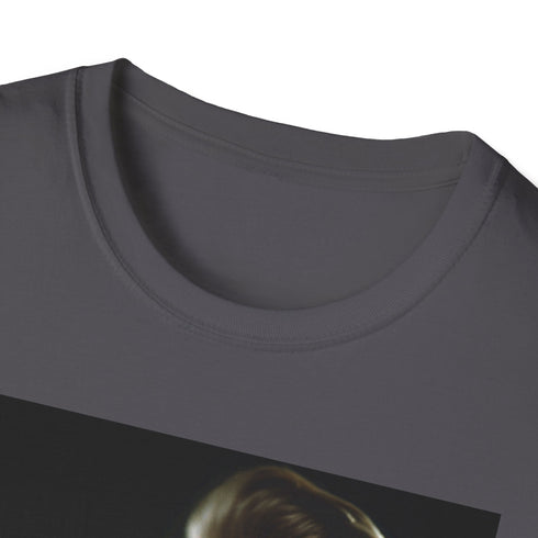 Charcoal cotton David Bowie T-shirt with expressive watercolor Ziggy Stardust design