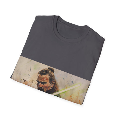 Star Wars Qui-Gon Jinn shirt in charcoal, regular fit, summer style.