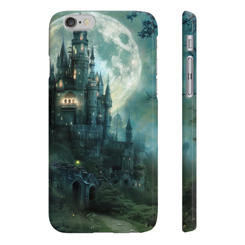 Moonlit Castle fantasy forest iPhone 7 Plus phone case glossy slim.