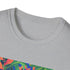Charcoal crew neck t-shirt with vibrant tropical parrot design and regular fit