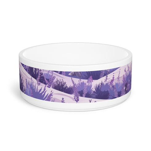 Pet Bowl featuring Lavender Fields design for stylish mealtime.