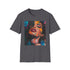 Charcoal cotton T-shirt featuring Kylie Jenner portrait with captivating details