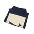 Solitary whale graphic navy hoodie for men and women, size small.