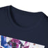 Charcoal cotton crew neck T-shirt with cosmic Galactus design