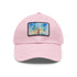Empire State Skyline Watercolor Cap, White Light Brown Rectangle Hat