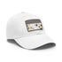 Botanical xray white cap with light brown patch, rectangle shape.