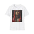 Vibrant charcoal T-shirt with Eminem painting showcasing bold brushstrokes and energy