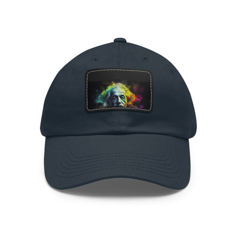 Genius Vision Neon Baseball Cap in White with Light Brown Patch