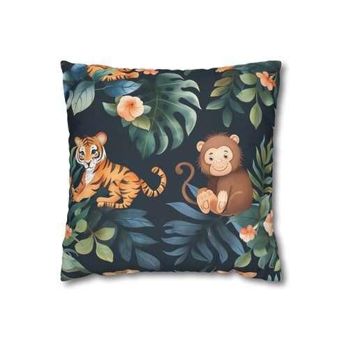 Wild Tiger Jungle Pillow Case - Sleek pillowcase with seamless tiger pattern, brings adventure to your decor.