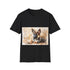 Adorable German Shepherd watercolor tee in charcoal, perfect for dog lovers.