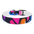 Neon graffiti patterned M dog collar in Black Onyx for stylish pets.