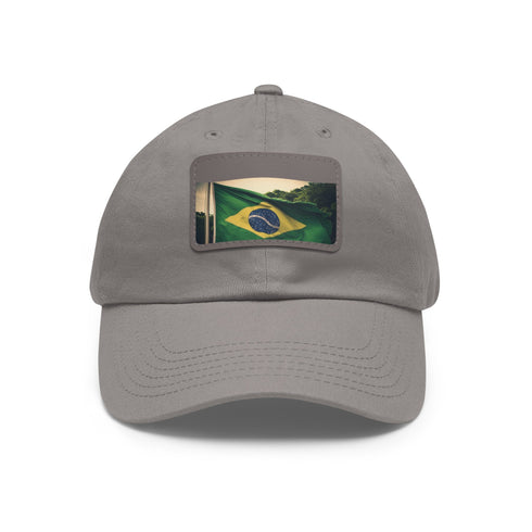Brasilian Pride Flag Cap white-light brown patch unisex cotton hatucharlotteflag with rectangle shape