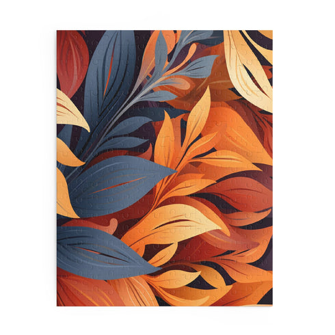 Colorful autumn foliage and wildflower puzzle, perfect for fall lovers.