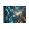 Mystical Wind Chimes Glowing in Night — Plush Fleece Throw Blanket — Full Flat Artwork View