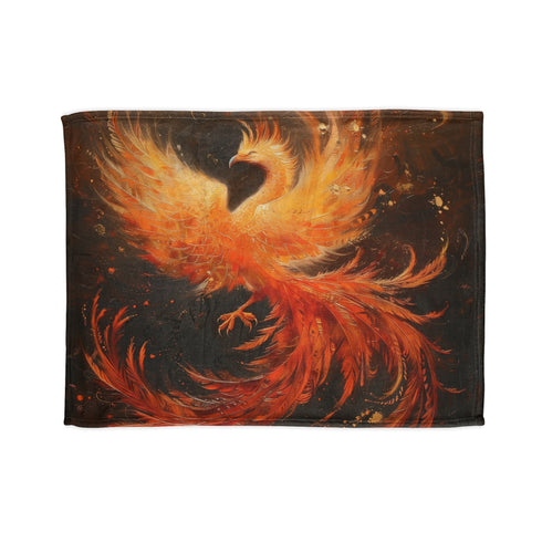 Luxurious Phoenix Rising Blanket - Vibrant design captures fiery rebirth.