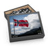 Challenging Norway flag jigsaw puzzle, 10" x 8", 120 pieces.