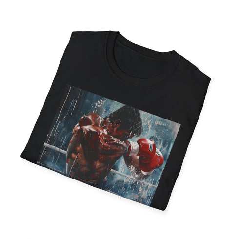 Boxer portrait charcoal T-shirt: powerful, vibrant, unbeatable spirit design.