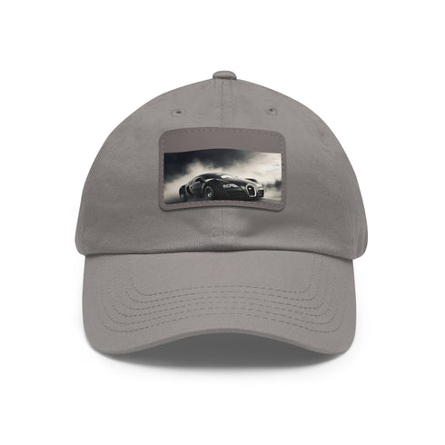Bugatti Speedster Cap: White hat with light brown rectangle patch.