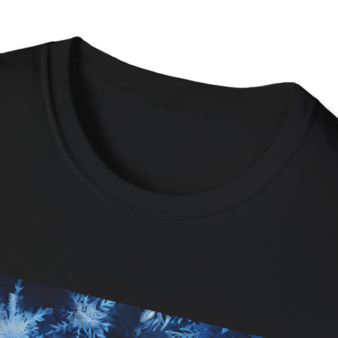 Charcoal cotton t-shirt with symmetrical nature-inspired design for summer versatility