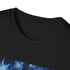 Charcoal cotton t-shirt with symmetrical nature-inspired design for summer versatility