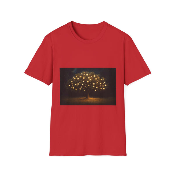 Starlight Fruit Cosmic Tree Surreal Graphic Unisex Softstyle T-Shirt - View 2 | Prints With Passion