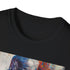 Charcoal crew neck T-shirt featuring vibrant Thanos portrait in soft cotton