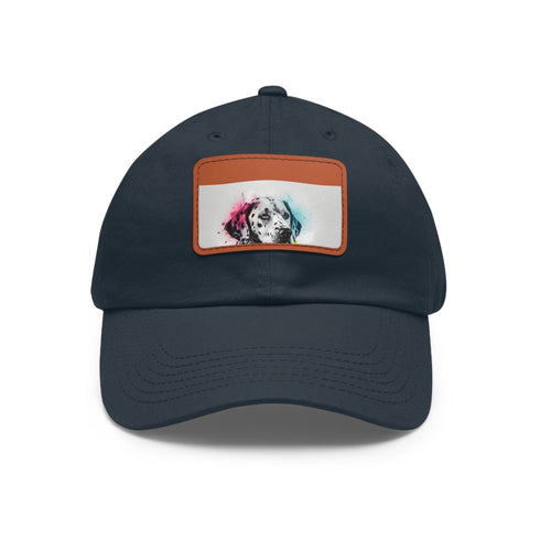 "Stylish White Dalmatian Baseball Cap, Rectangle Shape, Unisex Cotton Hat"