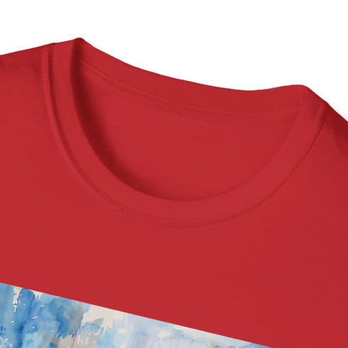 Empire State Building watercolor t-shirt in charcoal, size small.