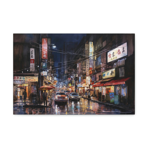 Tokyo Nights Canvas Art: Electric City Night View - Urban Decor