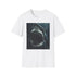 Charcoal cotton T-shirt with bold Jaws painting and crew neck design