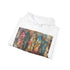 Wild Symphony Bohemian Navy Feather Hoodie for Men and Women.