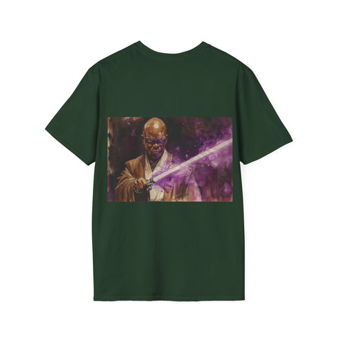 Star Wars Mace Windu Lightsaber Tee in Charcoal, Crew Neck.