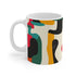 Bright abstract pattern ceramic coffee mug, 11 oz home decor.