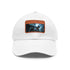 Dark Knight Legacy Gotham City baseball cap in white with rectangle patch.
