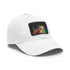Neon watercolor splatter baseball cap with light brown patch design.
