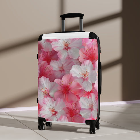 Cherry Blossom Bliss Suitcase in Small Black for Travel Accessories.