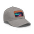 Neon watercolor charm baseball cap with light brown rectangle patch.