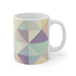 Chic geometric pastel coffee mug for stylish mornings.