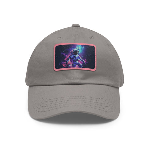 White Galactic Explorer Cap with Light Brown patch, perfect for space enthusiasts.