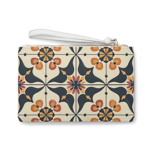 Artisan Tiles Clutch Bag with Timeless Seamless Pattern