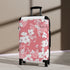 Blooming cherry blossom printed small black suitcase for stylish travelers.