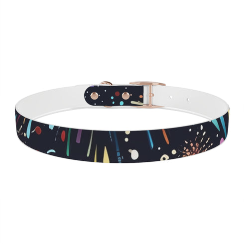 Vibrant Fireworks Dog Collar in Black Onyx for Medium Dogs