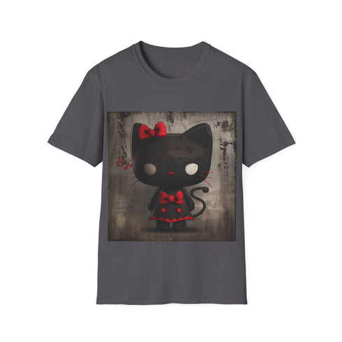 Kuromi Dark Side Kitty Charcoal T-Shirt Summer Pick Mens Womens Crew Neck