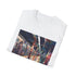 Vibrant watercolor New York Subway T-shirt, black, XL, regular fit.