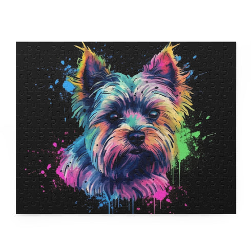 Adorable Yorkshire Terrier jigsaw puzzle, perfect for dog lovers and puzzle enthusiasts.
