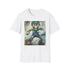 Green cotton T-shirt with Luigi graphic in charcoal regular fit for summer
