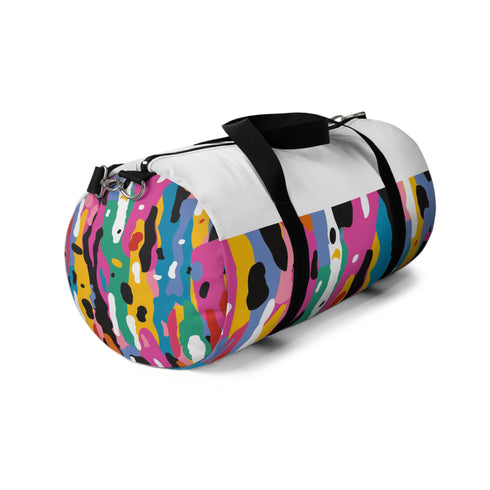 Modern Abstract Bright Duffel Bag with Bold Colors and Seamless Pattern