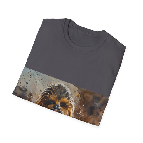 Watercolor Chewbacca t-shirt in charcoal cotton regular fit with crew neck