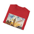 Charcoal cotton T-shirt with Big Ben watercolor print in regular fit