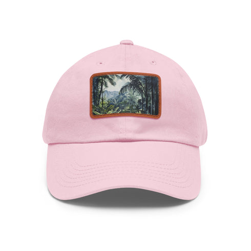Congo Rainforest Watercolor Cap White / Light Brown Rectangle Unisex vegan